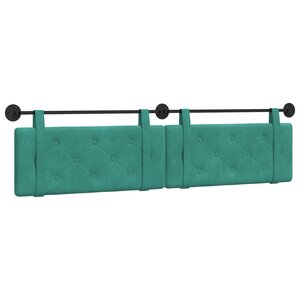 vidaXL Tête de lit suspendue Turquoise Velours