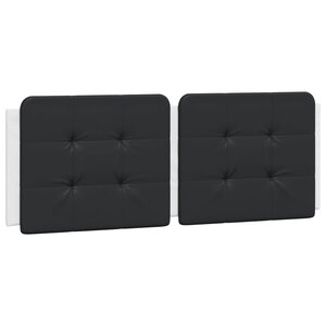 vidaXL Coussin de tête de lit noir et blanc 140 cm similicuir