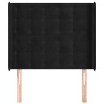 vidaXL Tête de lit avec oreilles Noir 83x16x118/128 cm Velours