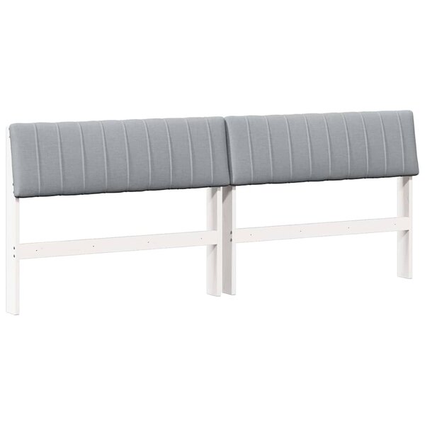 vidaXL Tête de lit capitonnée Gris clair 200 cm Pin massif