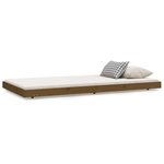 vidaXL Cadre de lit sans matelas marron miel 90x200 cm bois pin massif
