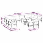 vidaXL Ensemble de canapé de jardin 13 Pièces Anthracite Acier
