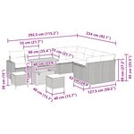 vidaXL Ensemble de canapé de jardin avec coussin 12 Pièces Noir