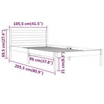 vidaXL Cadre de lit sans matelas bois de pin massif 100x200 cm blanc