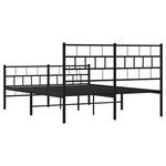 vidaXL Cadre de lit métal sans matelas avec pied de lit noir 140x190cm