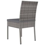 vidaXL Chaises à manger de jardin lot de 2 Résine tressée Gris