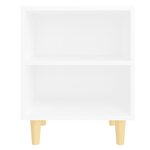 vidaXL Tables de chevet avec pieds en bois 2 Pièces Blanc 40x30x50 cm