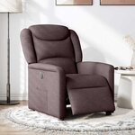 vidaXL Fauteuil inclinable électrique Marron foncé Tissu