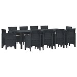 vidaXL Ensemble de salle à manger pour jardin 11 pc Anthracite