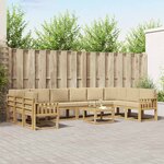 vidaXL Ensemble de canapés d'extérieur 11 pc Blanc et Beige