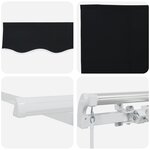 vidaXL Auvent Rétractable Manuel Noir 450x300 cm