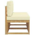 vidaXL 2 Pièce Sofa de milieu extérieur Bois d'Acacia Massif Blanc