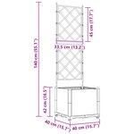 vidaXL Jardinière de jardin avec treille blanche 40x40x143 cm