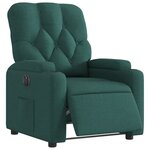 vidaXL Fauteuil inclinable électrique Vert foncé Tissu