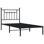 vidaXL Cadre de lit métal sans matelas avec tête de lit noir 80x200 cm