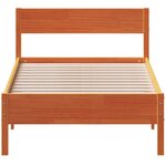 vidaXL Cadre de lit sans matelas cire marron 90x200 cm bois pin massif