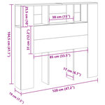 vidaXL Armoire de tête de lit chêne artisanal 120x19x104 5 cm