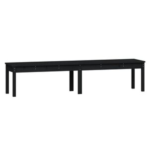 vidaXL Banc de jardin à 2 places noir 203 5x44x45cm bois massif de pin