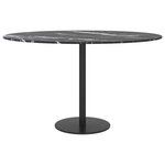 vidaXL Dessus de table noir Ø70x0 8cm verre trempé avec design marbre