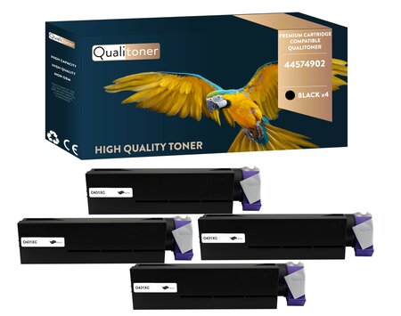 Qualitoner x4 toners 44574902 noir compatible pour oki