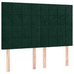 vidaXL Tête de lit Vert foncé 144 x 5 x 118/128 cm Velours