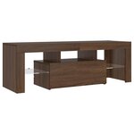 vidaXL Meuble TV avec lumières LED chêne marron 120x35x40 cm
