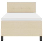 vidaXL Lit à ressorts avec matelas Crème 100 x 200 cm tissu