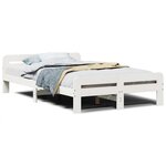 vidaXL Cadre de lit sans matelas blanc 135x190 cm bois de pin massif