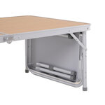 Table pliante table de camping table de jardin avec rallonge hauteur réglable aluminium MDF imitation bambou