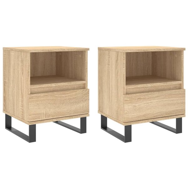 vidaXL Tables de chevet 2 Pièces chêne sonoma 40x35x50 cm bois ingénierie