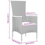 vidaXL Ensemble de Salle à Manger de Jardin 7 Pièces avec Coussins Rattan Noir