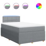 vidaXL Sommier à lattes de lit et matelas gris clair 120x190 cm tissu
