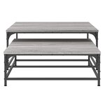vidaXL Tables basses gigognes 2 Pièces sonoma gris bois d'ingénierie