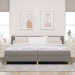 vidaXL Lit à ressorts avec matelas Taupe 200 x 200 cm Polyester