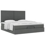 VidaXL Cadre de lit ottoman avec matelas gris foncé 180x200 cm tissu