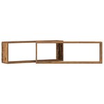 vidaXL Étagère murale avec étagère 2 Pièces Bois ancien 80 x 15 x 26 cm