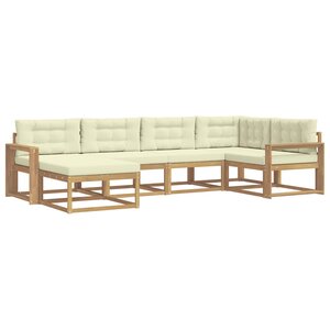 vidaXL Ensemble de canapés d'extérieur 5 Pièces Blanc et crème Polyester