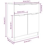 vidaXL Buffets 3 Pièces Blanc Bois d'ingénierie