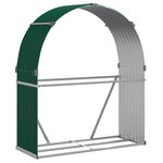 vidaXL Porte-bûches vert 120x45x140 cm acier galvanisé
