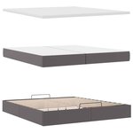 VidaXL Cadre de lit ottoman avec matelas gris 200x200 cm similicuir