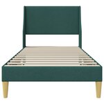 vidaXL Cadre de lit avec tête de lit Vert foncé 100 x 200 cm tissu