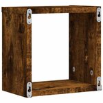 vidaXL Étagères Murales 2 Pièces Marron 26 x 15 x 26 cm Bois d'ingénierie