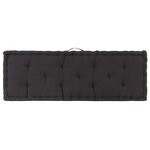 vidaXL Coussins de plancher de palette lot de 2 Coton Noir