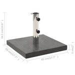 vidaXL Socle de parasol Granite 28 5 kg Carré Noir