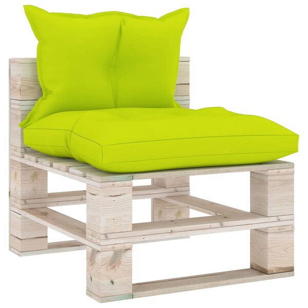 vidaXL Canapé de milieu palette de jardin avec coussins bois de pin