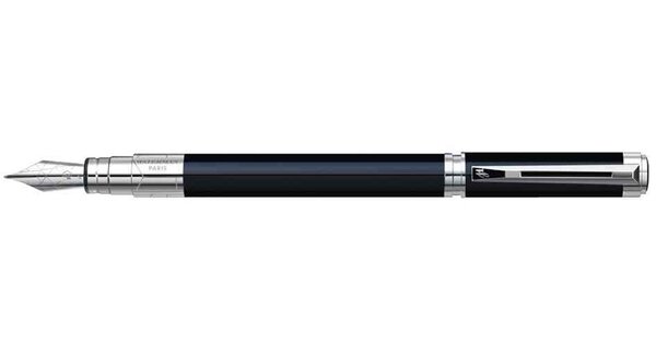 Stylo Plume Perspective Pte Moyenne Corps Laqué Noir Attribut Chrome. WATERMAN