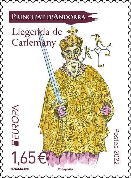 Timbre Andorre - Europa - Llegenda Carlemany