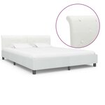 vidaXL Cadre de lit sans matelas blanc similicuir 160x200 cm