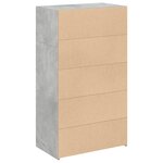 vidaXL Buffet haut gris béton 70x41x124 cm bois d'ingénierie