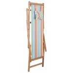 vidaXL Chaise pliable de plage Tissu et cadre en bois Multicolore